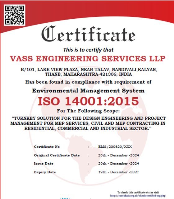 ISO 14001:2015 certificate