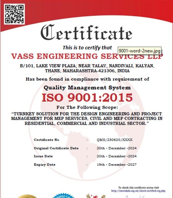 ISO 9001:2015 certificate